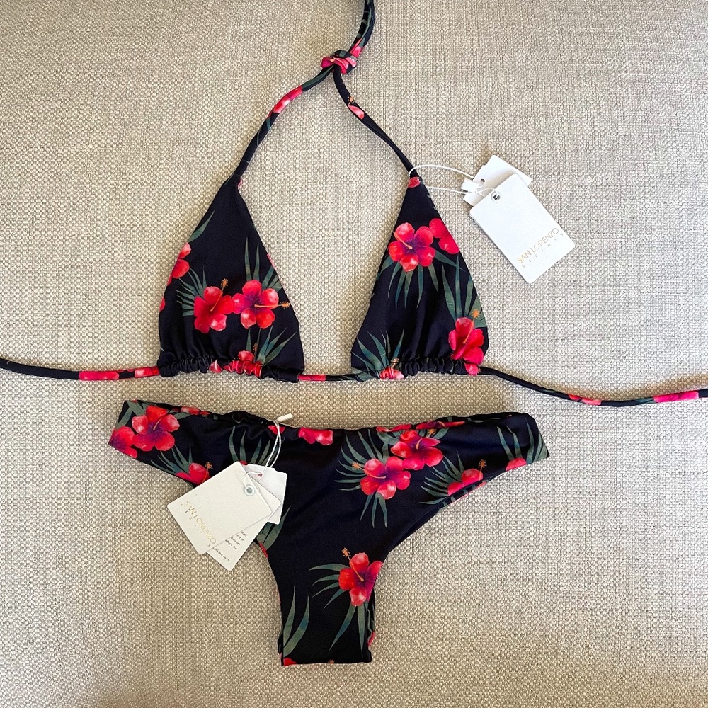 San Lorenzo Aloha Hawaiian Floral Print Bikini